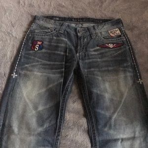 Men’s Affliction jeans.